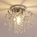 Q&S Small Crystal Chandelier, Flush Mount Ceiling Light by QSLighting