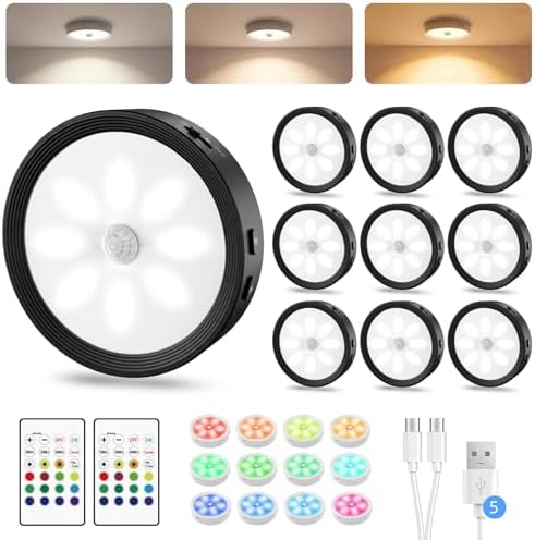 10-PACK Under Cabinet Lighting Rechargeable Puck Lights by Unknown