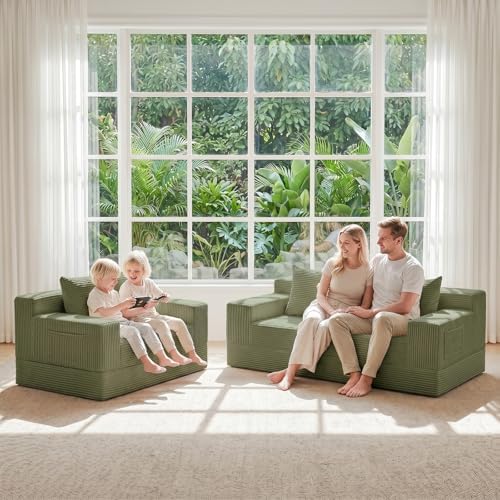 Convertible Sofa Bed, Small Boneless Couch & Boneless Loveseat, Pull Out Couch - Image 2