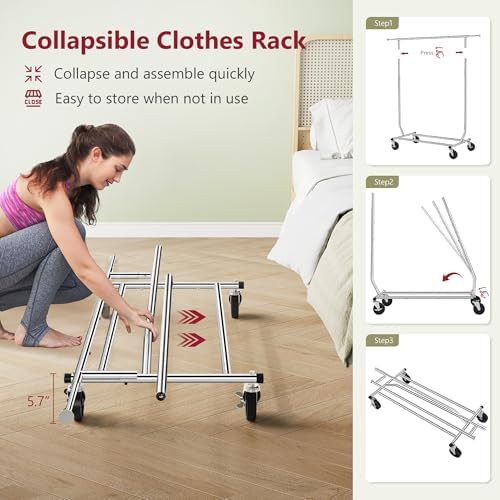 Tajsoon Clothing Rack Collapsible, Garment Clothes Rack Heavy Duty - Image 4