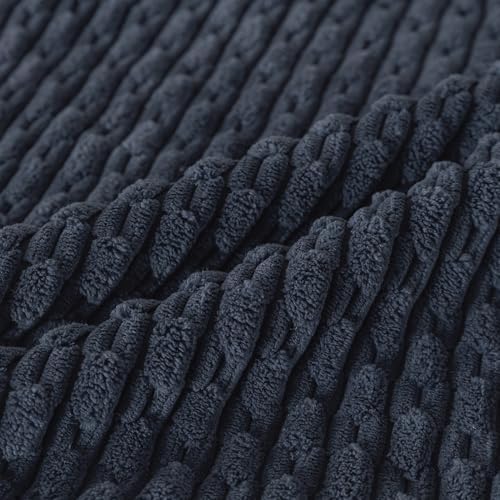 Set of 4 Grey Blue Decorative Throw Pillow Covers 18x18 Inch Corduroy Pillow - Image 5
