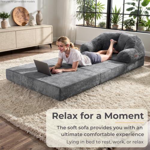 Folding Sofa Bed, 3-in-1 Fold-Out Chair Bed - Image 6