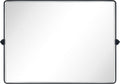 TEHOME 48x36'' Matt Black Horizontal Pivoting Bathroom Vanity Mirror Large Black 36x48'' Metal Framed Rectangle Tilting Beveled Vanity Mirrors for Wall
