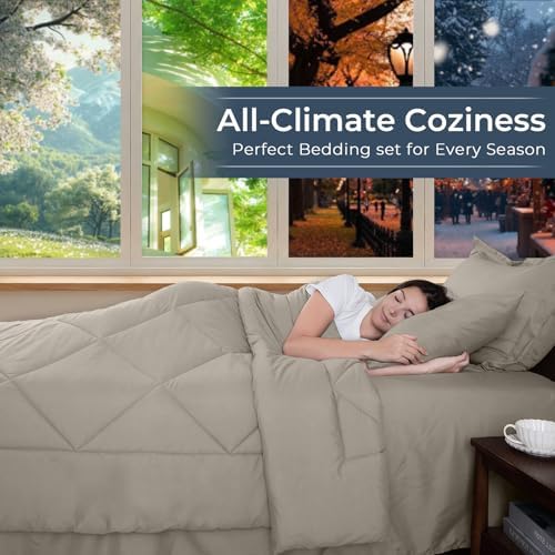 HEVUMYI 7-Piece King Comforter Set, Linen Bed in a Bag - Image 3