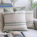 Cethom Boho Throw Pillow Covers 18x18 Inch Set of 2, Sage Green Textured by Cethom