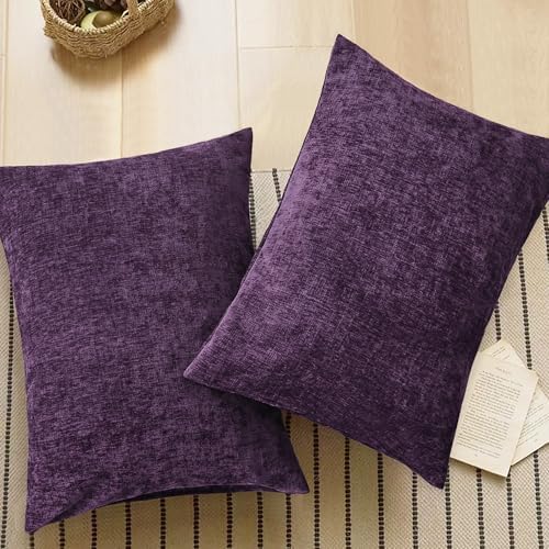CaliTime Decorative Standard Throw Pillow Covers 26 X 20 Inches Plum Purple - Image 5