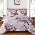 Blush Pink Full Size Comforter Set, 7 Piece Floral Bed in a Bag by Dobuyly