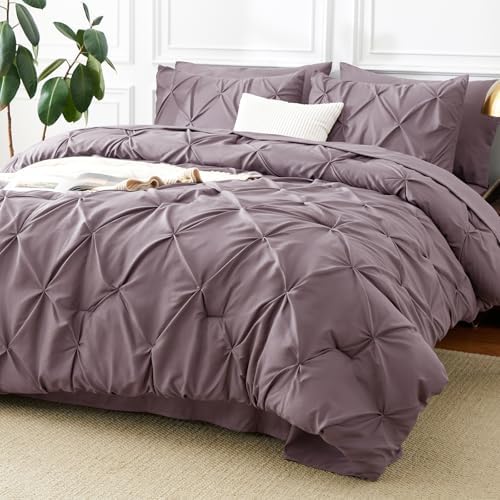 CozyLux Oversized Queen Comforter Set Dusty Purple, 7 Pieces Bed in a Bag by CozyLux