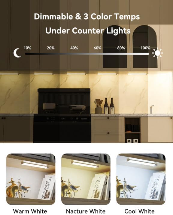 8-in Under Cabinet Lighting Rechargeable, Wireless Motion Sensor 6Pack - Image 6