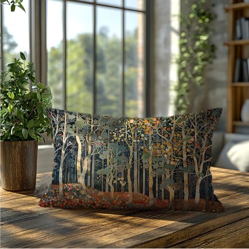 Rustic Fall Forest William Morris Inspired Pillow Covers 12x20 - Image 5