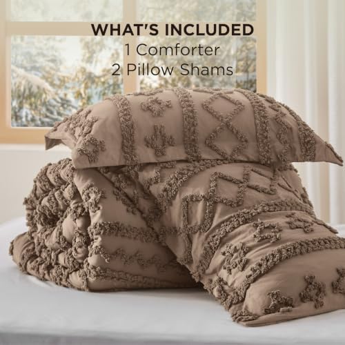 Bedsure Boho Comforter Set California King, BedroomDecor Bedding Light Brown - Image 6