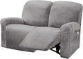 ULTICOR Reclining Love Seat Slipcover, 6-Piece Velvet Stretch Loveseat by ULTICOR