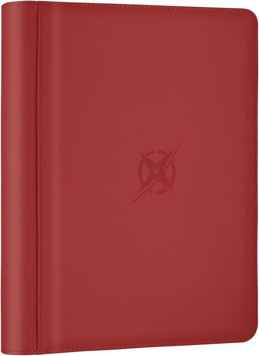 Trading Card Binder, Card Binder 9 Pocket for Trading Cards, Holds 540 Cards, Zippered Premium Card Collection Binder Album for Game Card, Sports Card, Yugioh, MTG (Red)