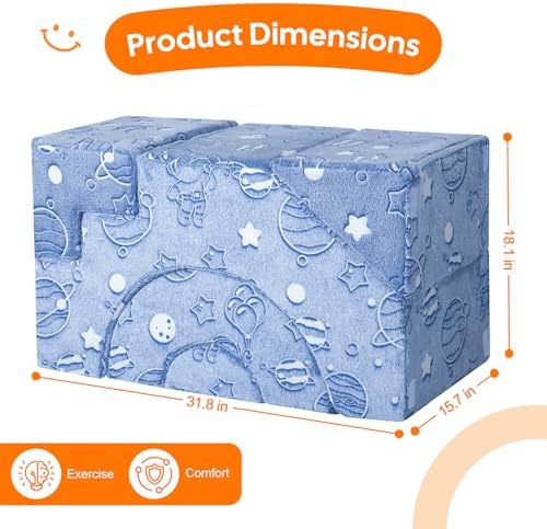 MeMoreCool Space Kids Couch, Glow in Dark Foam Climbing Sofa - Image 3