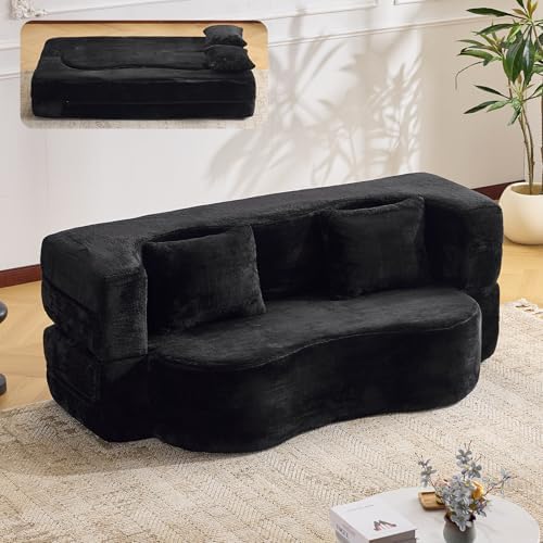 71” Convertible Sofa Bed, Single Size Sleeper Couch by Orynveela