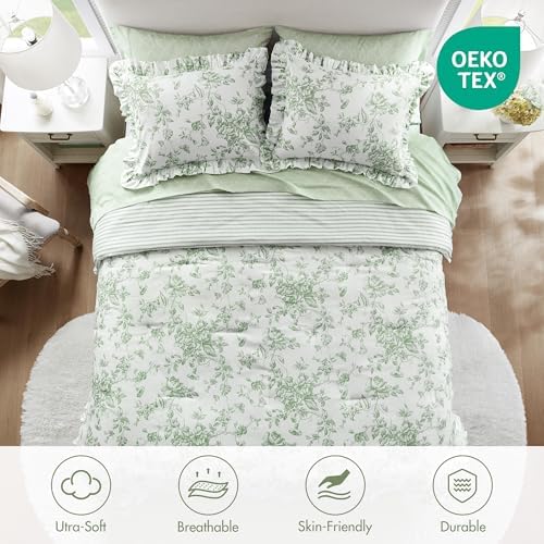 Madison Park Essentials Green Floral Comforter Set - Image 5