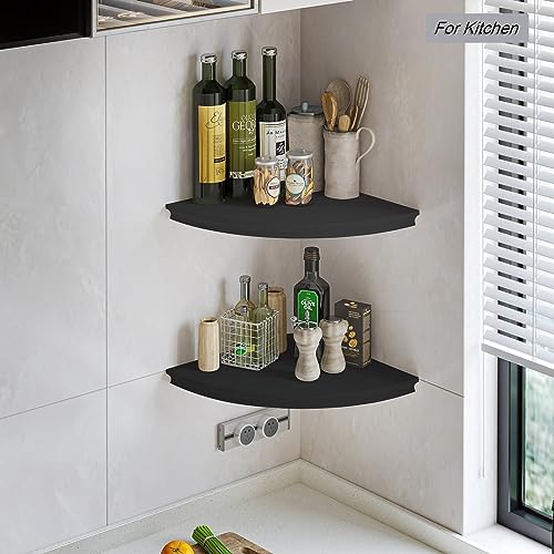 HAO Floating Corner Shelf Invisible Wall Mounted Shelves Radial Shape Cable - Image 5