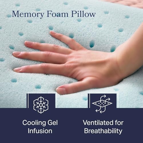 WEEKENDER Cooling Gel Memory Foam Pillow, Ventilated, Standard Size - Image 5