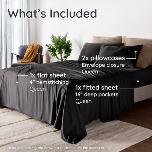 Bambaw 100% Viscose Derived from Bamboo Queen Sheet Set – 4pcs Soft Bedding Set - Image 2