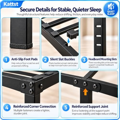 Twin Size Metal Bed Frame, 14 Inch Platform Bed Frame - Image 5