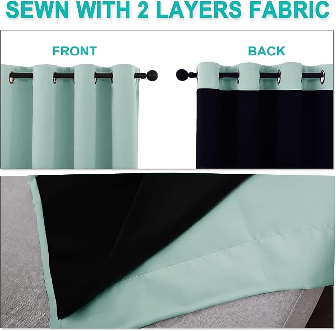 NICETOWN 100% Blackout Window Curtain Panels, Cold and Full Light Blocking - Image 4