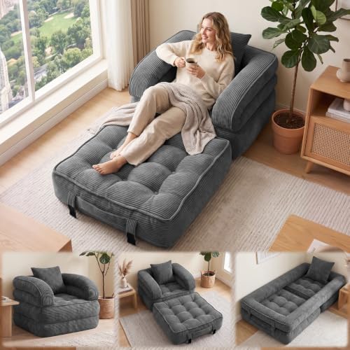 Convertible Sofa Bed, Boneless Sleeper Chair Bed by Unknown