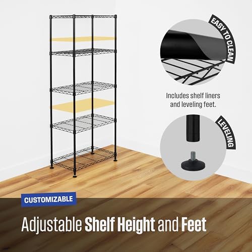 SafeRacks 5-Tier NSF Black Wire Shelving - Image 6