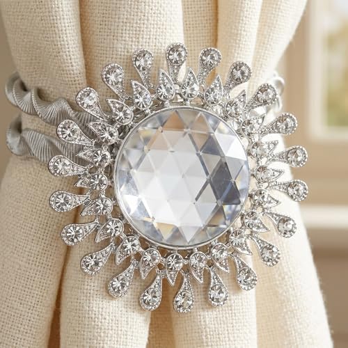 2 Pack Modern Flower Curtain Tiebacks Window Holdback Buckles - Image 5