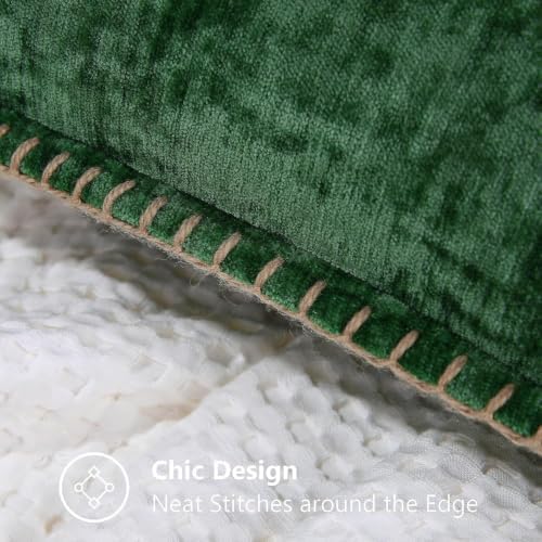 decorUhome Christmas Soft Chenille Throw Pillow Covers 16x16 Set of 2 Green - Image 4