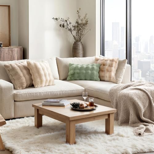 MIULEE Pack of 2 Faux Fur Fluffy Pillow Covers 18x18 Inch - Image 3