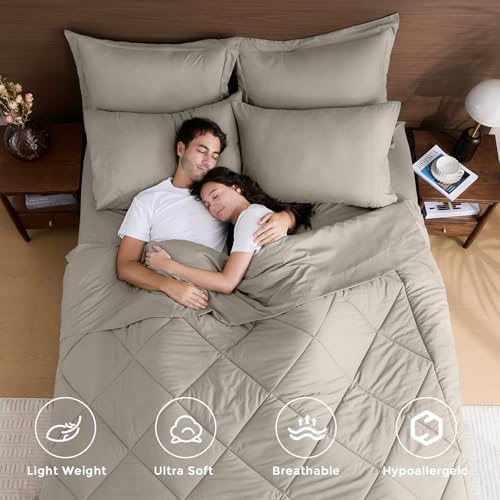 HEVUMYI 7-Piece King Comforter Set, Linen Bed in a Bag - Image 2