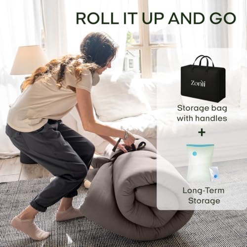 ZonLi Japanese Floor Futon Mattress 100% Cotton Cover Foldable Portable - Image 6