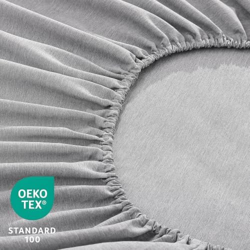 SE&RISY Heathered Gray Queen Sheet Set, Includes 1 Fitted Sheet, 1 Flat Sheet - Image 5