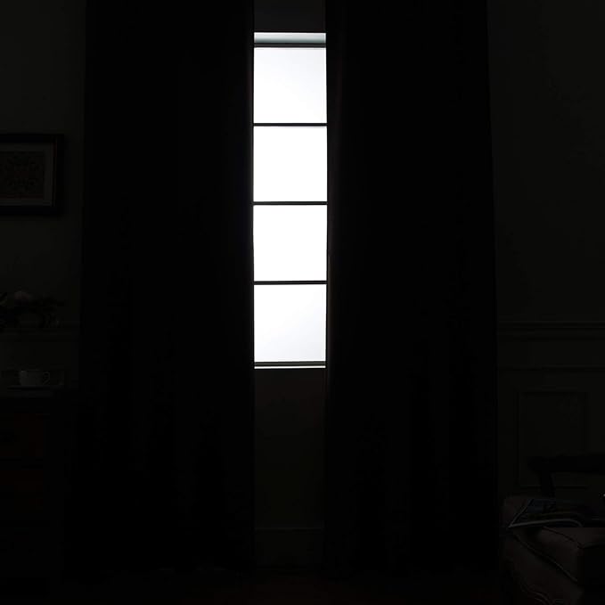 Yakamok 100% Blackout Thermal Insulated Grommet Curtains, Noise Reducing - Image 8