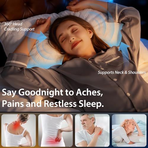 Cooling Pillows Standard Size Set of 4, Shredded Memory Foam Bed Pillows - Image 3