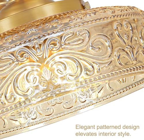 Gold Semi Flush Mount Ceiling Light, 3-Light Close to Ceiling Light - Image 6