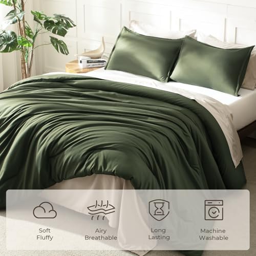 Litanika Oversized Queen Comforter Set, 3 Pieces Solid Bedding - Image 3