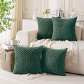 Set of 4 Dark Green Decorative Throw Pillow Covers 24x24 Inch Corduroy Pillow by Cozoomy