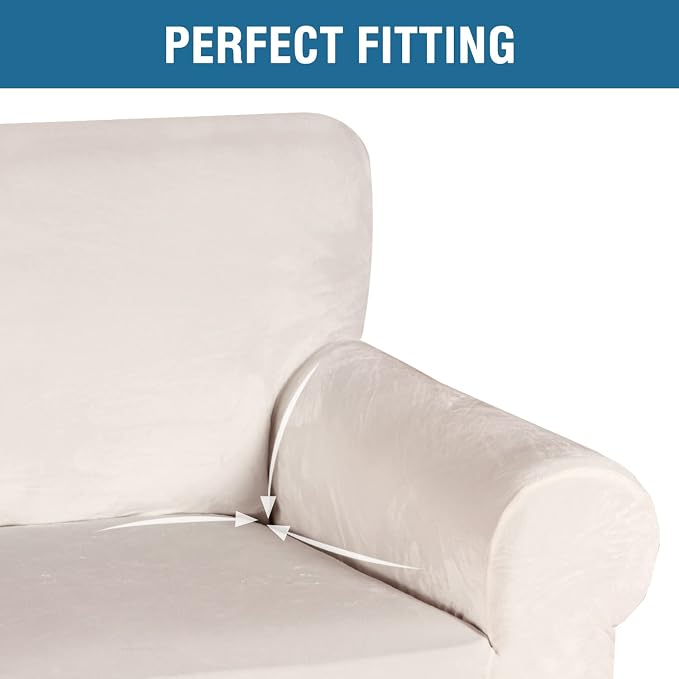 H.VERSAILTEX Stretch Velvet Armchair Cover Couch Covers 1 Cushion Chair - Image 4