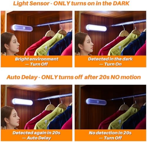 STAR-SPANGLED 7” Motion Sensor Lights Indoor AAA Battery, 3 Pack Cool White - Image 3