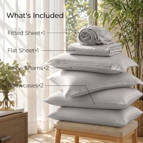 6 Piece Full Size Sheets Set, Rayon Derived from Bamboo - Image 7