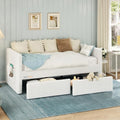 Jocisland Twin Daybed with Storage Drawers, Corduroy Upholstered by Jocisland