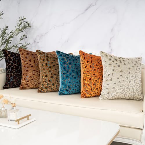 Alerfa Black Floral Throw Pillow Cover 20 x 20 Inch Cut Velvet Sqaure Luxury - Image 6