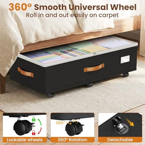 Budding Joy 80L 4 Pack Adjustable Under Bed Storage - Image 5