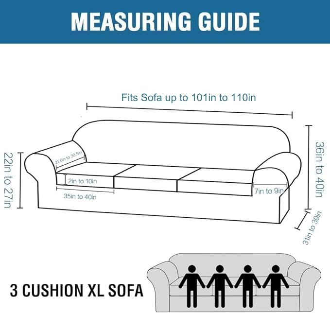 H.VERSAILTEX 4 Piece Stretch Sofa Covers - Image 2