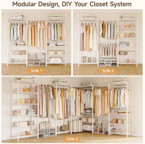 ONBRILL E3 Expandable Freestanding Closet Organizer System, Portable Closet - Image 6