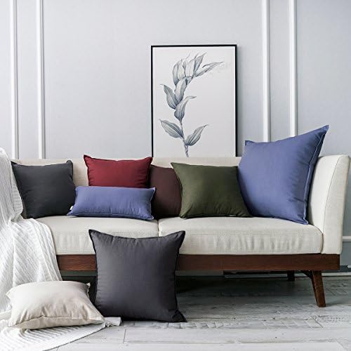 Jeanerlor Solid Cotton Linen Decoration Toss Throw Pillow Sham Cushion Case - Image 5