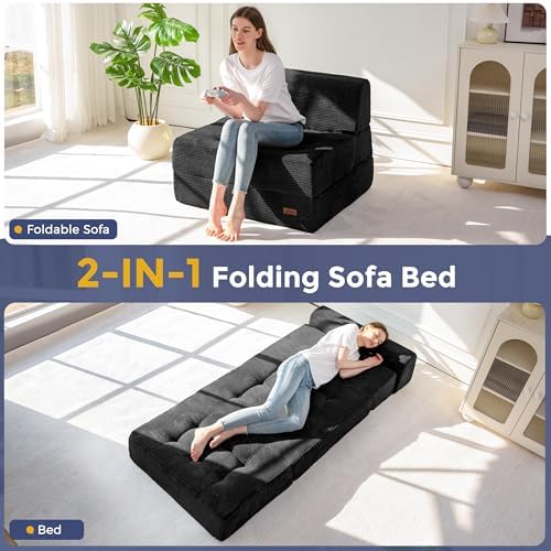 MAXYOYO Folding Sofa Bed, 8-Inch Fold-Out Chair Bed - Image 3