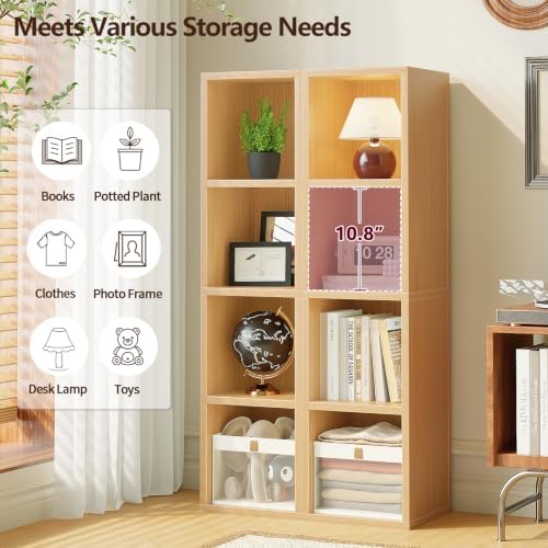 Zenira 4-Tier Bookcase, 4 Cube Storage Organizer, Narrow Bookcase - Image 5