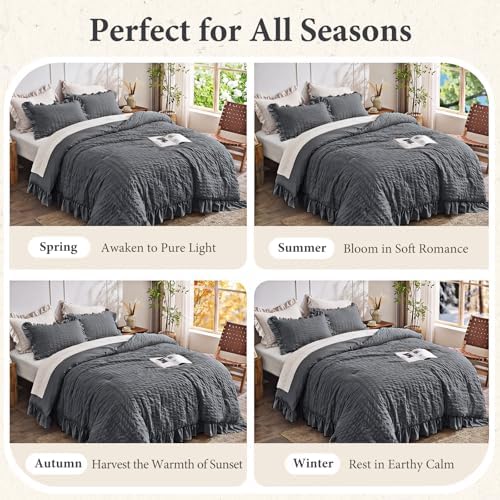 JOLLYVOGUE Dark Grey Oversized King Comforter Set - Image 7